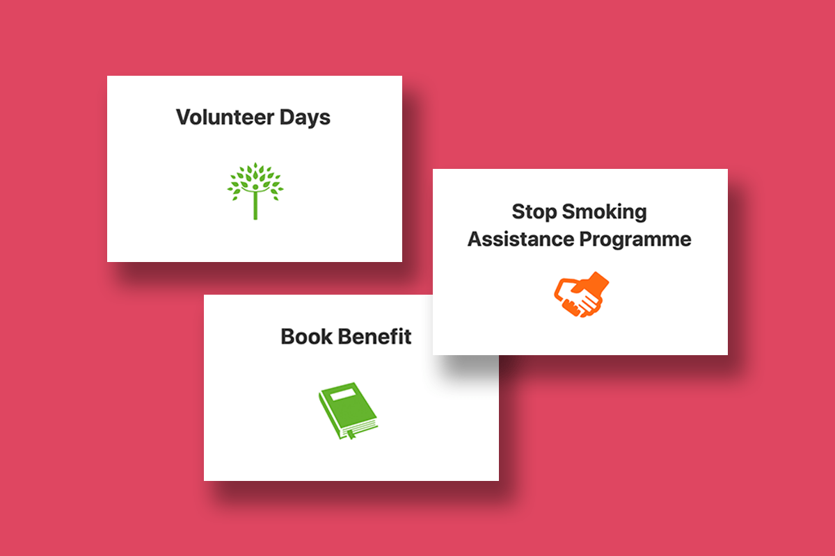 volunteer days, book benefit, stop smoking assistance programme